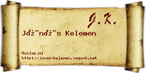 Jónás Kelemen névjegykártya