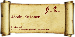 Jónás Kelemen névjegykártya