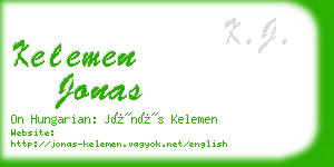 kelemen jonas business card